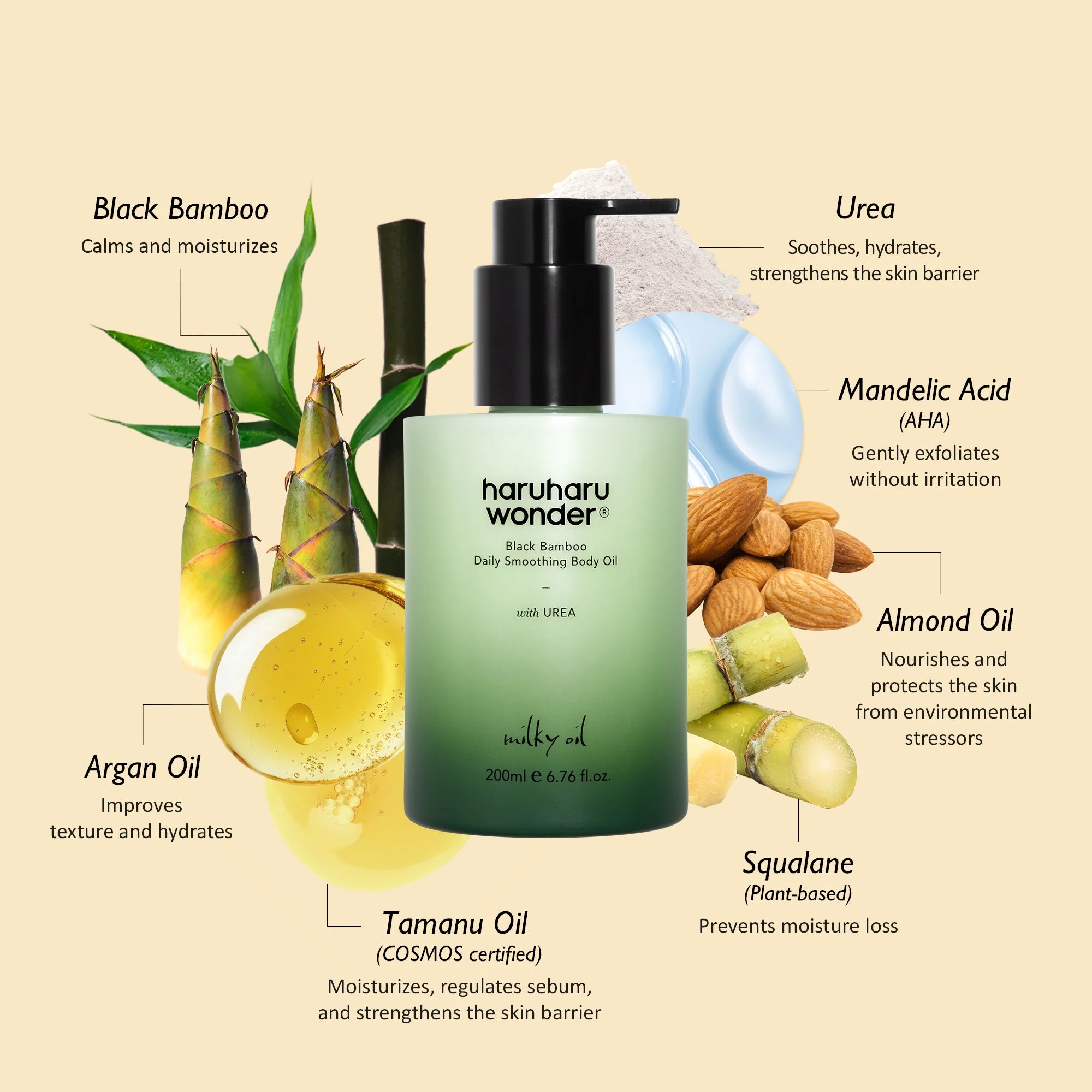 BLACK BAMBOO DAILY SMOOTHING BODY OIL - MILKY OIL (200 ML)
