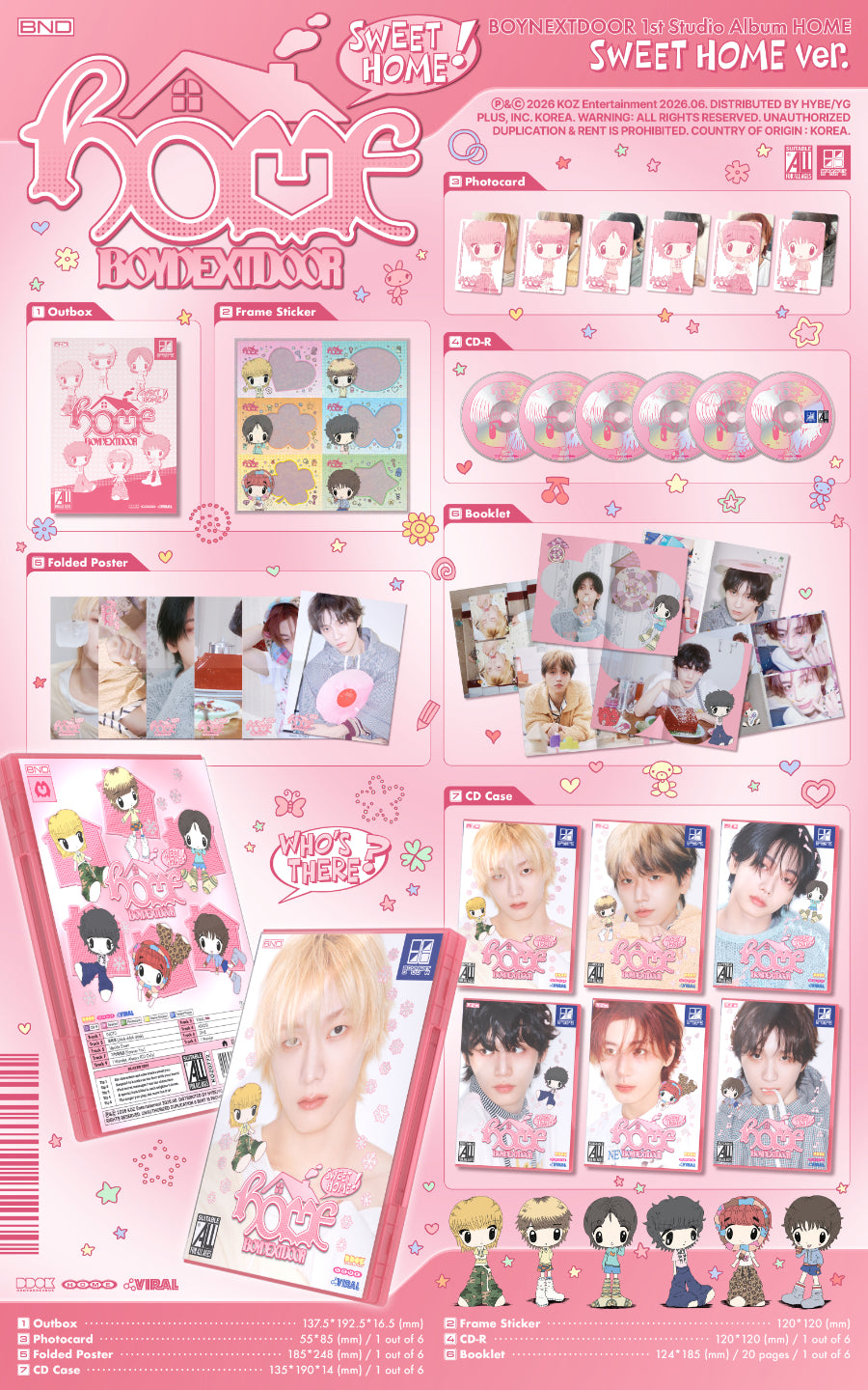 BOYNEXTDOOR - 1ST STUDIO ALBUM 'HOME' (SWEET HOME VER.) (6 VERSIONS - RANDOM)
